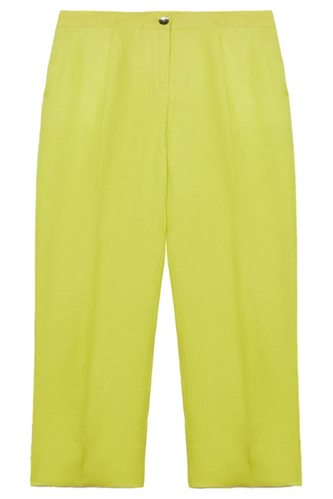 STRAIGHT-LEG LINEN TROUSERS YELLOW 4