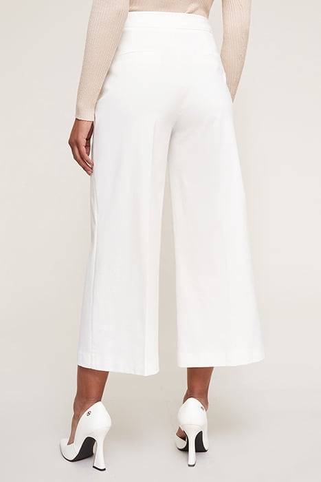 PALAZZO TROUSERS WITH BUTTON FEATURE WHITE 2