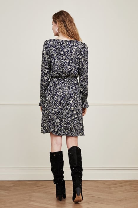 ISABELLA SHORT DRESS CREME BRULEE/BLUE MA 2