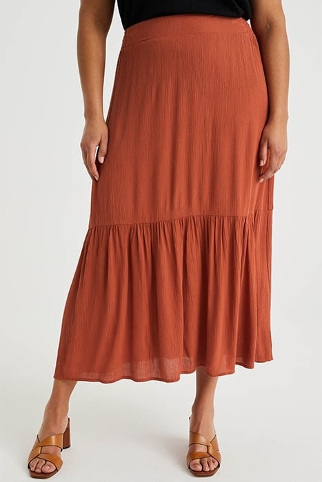 SKIRT MEDIUM LENGTH RUST BROWN 1