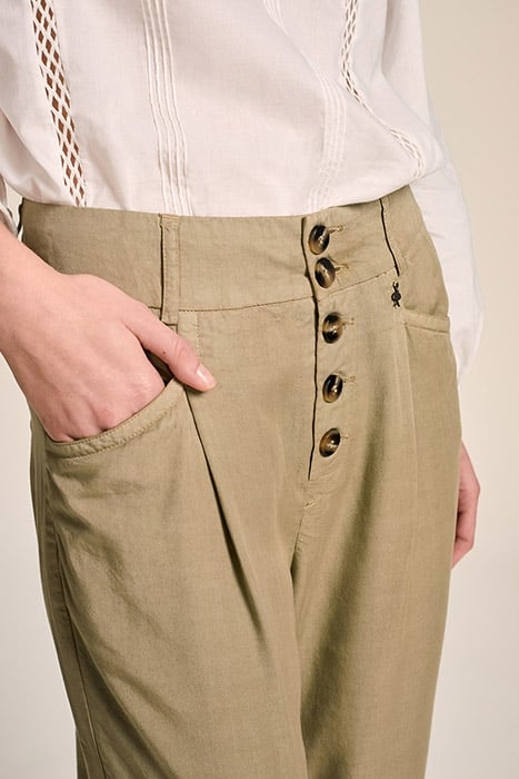 PLUTON - LICHEN STRAIGHT TROUSERS WITH VISIBLE BUTTONS 4