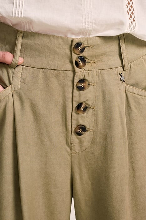 PLUTON - LICHEN STRAIGHT TROUSERS WITH VISIBLE BUTTONS 5