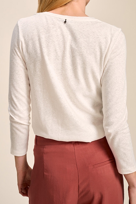 MORPHEE - ECRU T-SHIRT WITH ARTY VISUAL AND MESSAGE 2