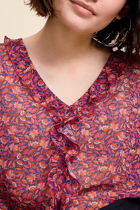 CEYTON - GARNET TOP WITH ROMANTIC MOSAIC PRINT 5