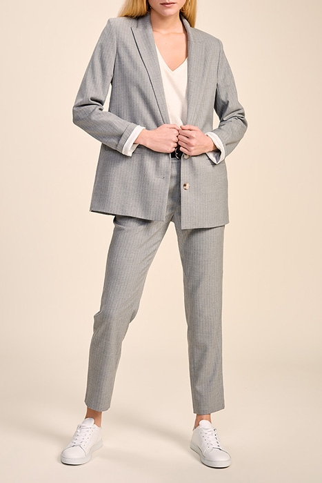 VIENNA - MOUSE GREY TENNIS STRIPE SUIT JACKET 3