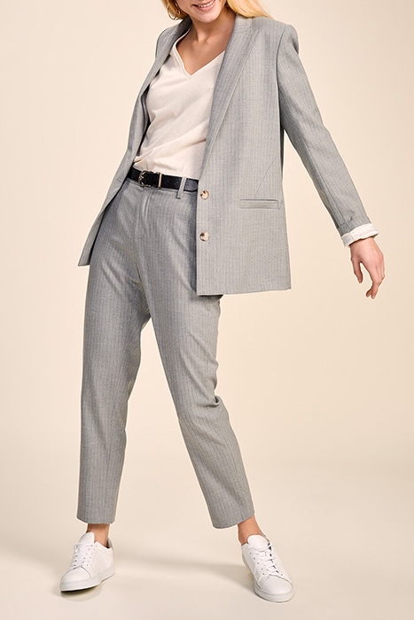 VIENNA - MOUSE GREY TENNIS STRIPE SUIT JACKET 4
