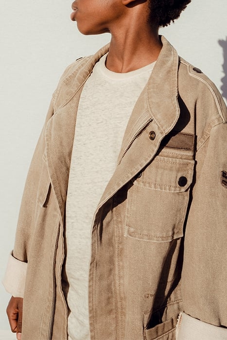 BOYS’ LIGHT KHAKI TERRA® DENIM SAFARI JACKET, P&L BACK 4