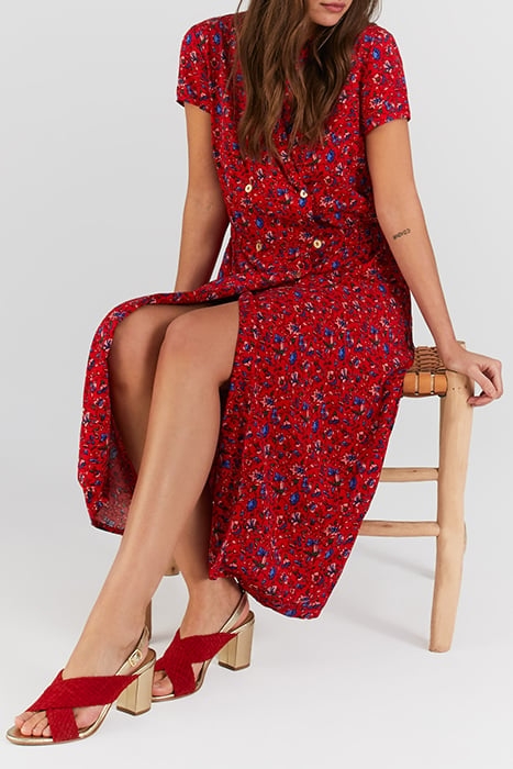 I.CODE CHERRY SUMMER FLOWER PRINT WRAP DRESS 5