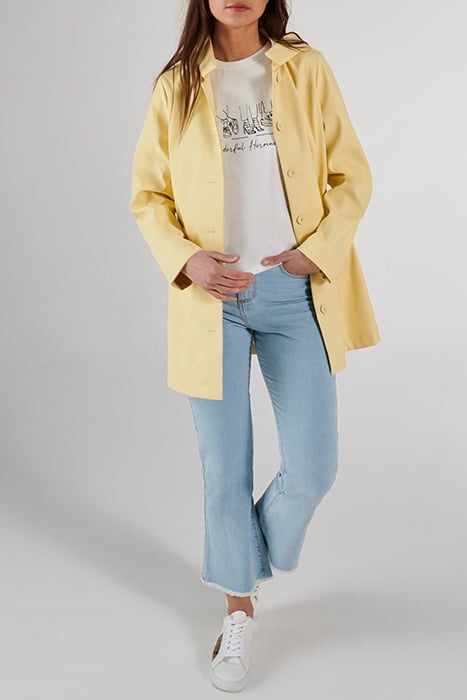 I.CODE LIGHT YELLOW HOODED RUBBER WINDCHEATER 3