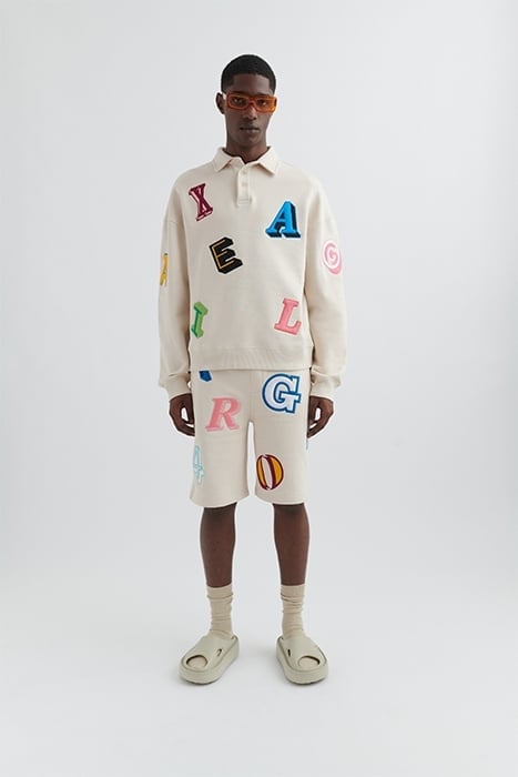 INFERNO MONOGRAM SHORTS PALE BEIGE 3