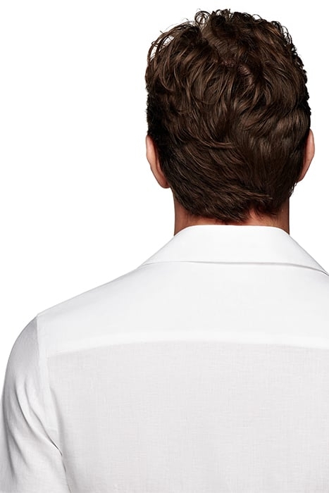 WHITE CAMP COLLAR SLIM FIT SHIRT WHITE 8