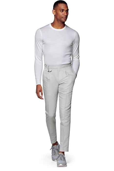 LIGHT GREY PLEATED BRENTWOOD TROUSERS LIGHT GREY 3