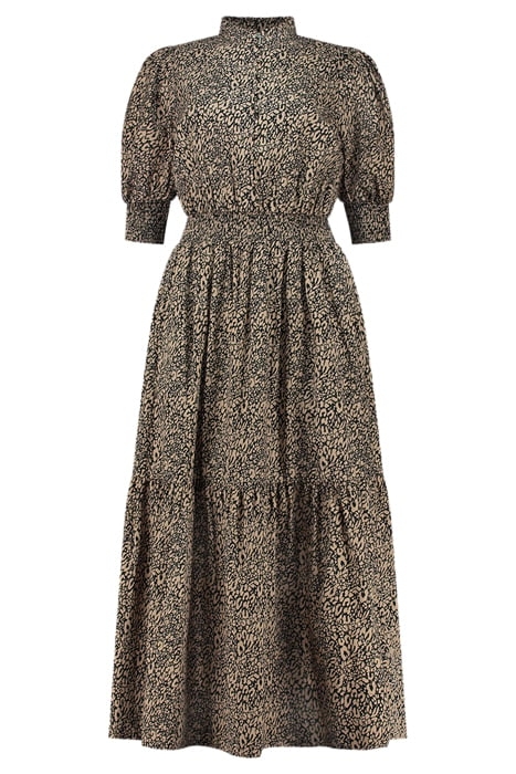 RISO LONG DRESS LS BLACK/TAUPE 1