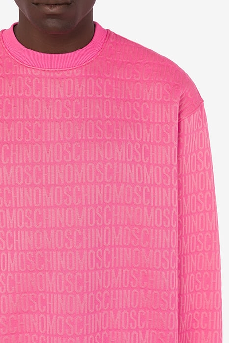 ALLOVER LOGO JACQUARD SWEATSHIRT FUCHSIA 4