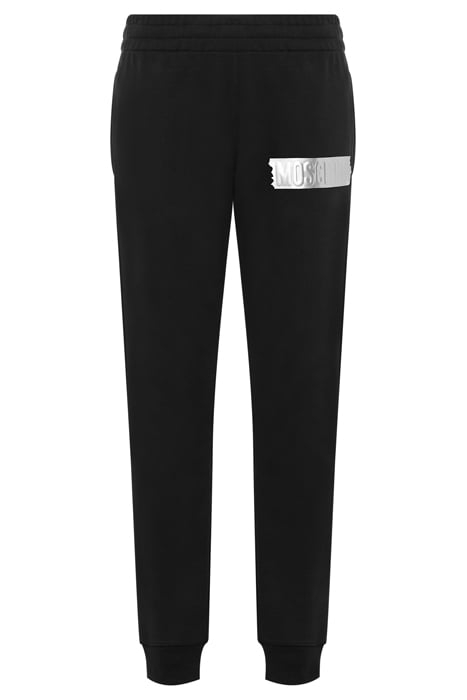 SILVER LOGO ORGANIC COTTON JOGGERS BLACK 3
