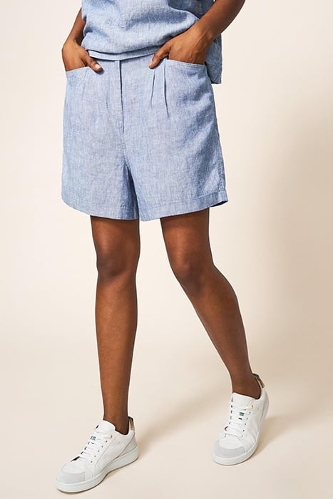 ROWENA LINEN SHORT CHAMBRAY BLUE 1