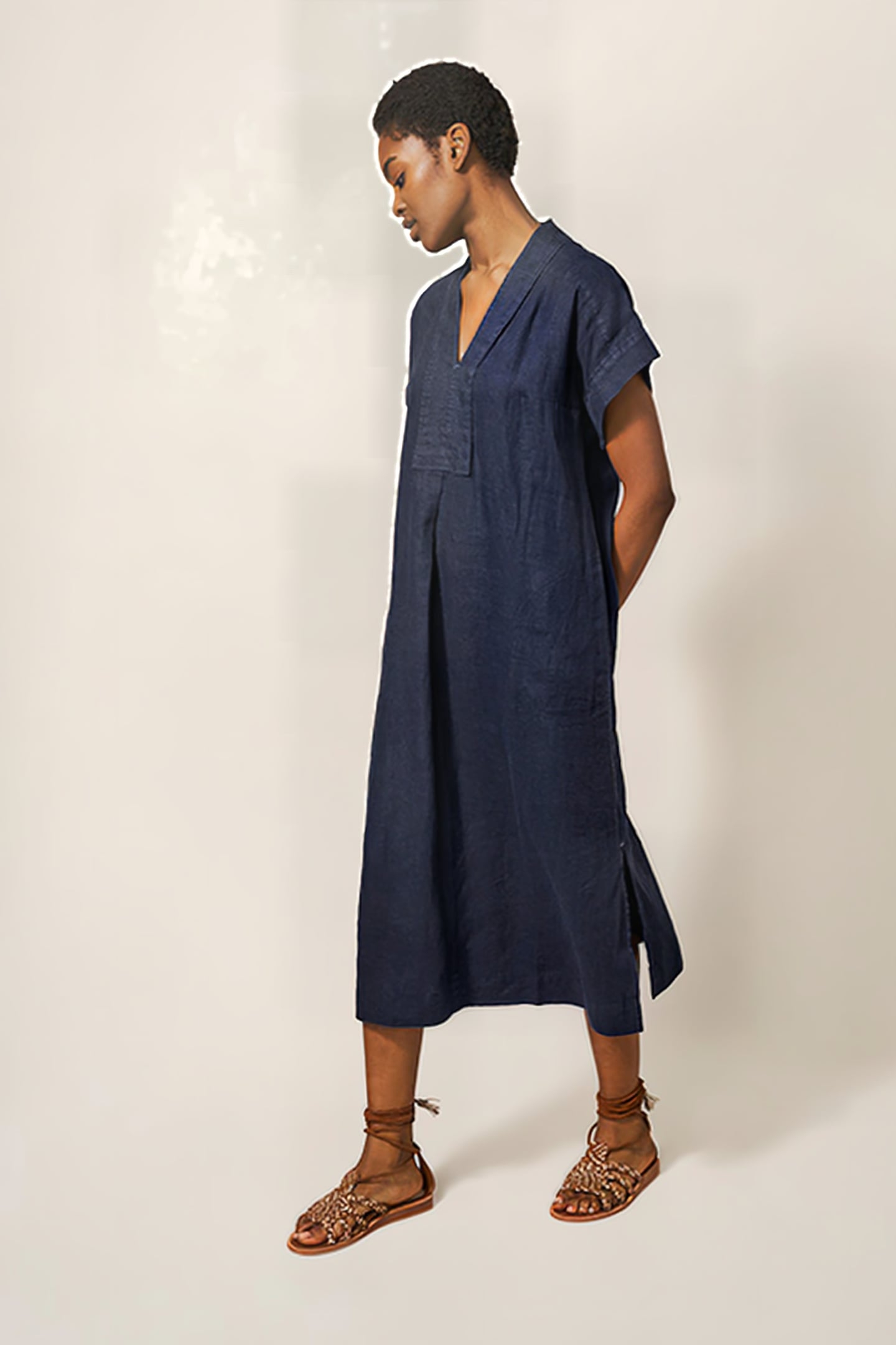 MARIANNE LINEN DRE DARK NAVY 4