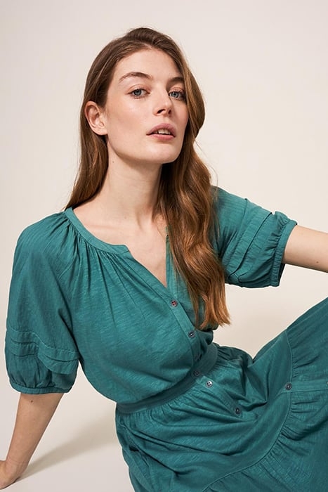 HALLIE JERSEY MINI DRESS MID TEAL 5