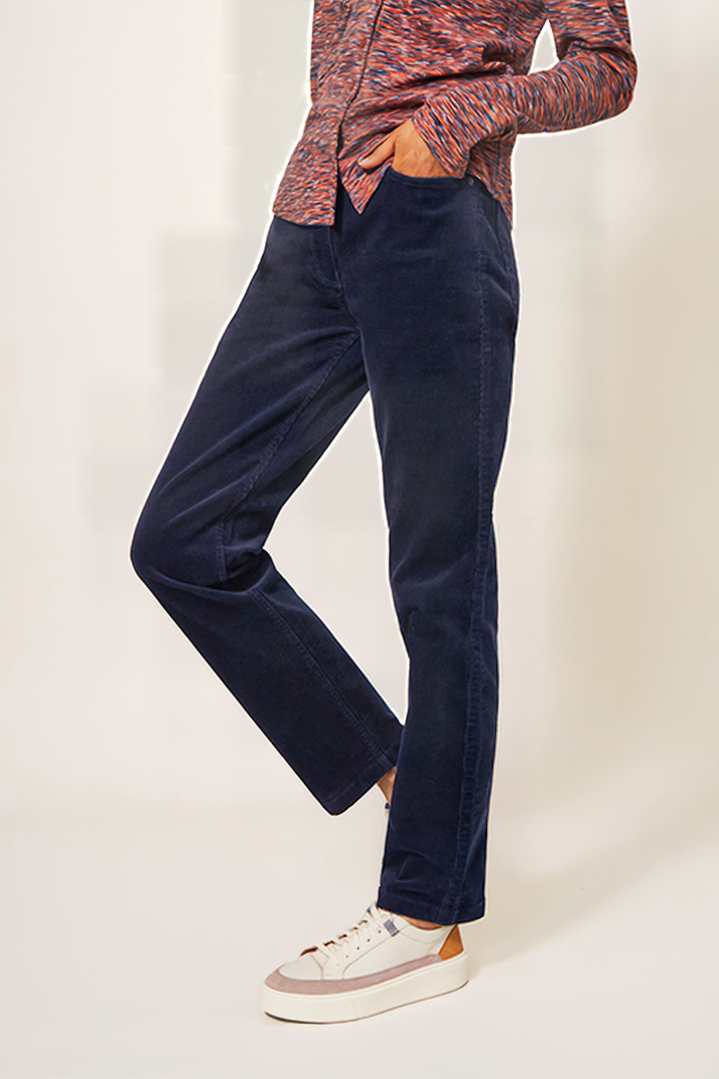 BROOKE STRAIGHT CORD TROUSER DARK NAVY 1