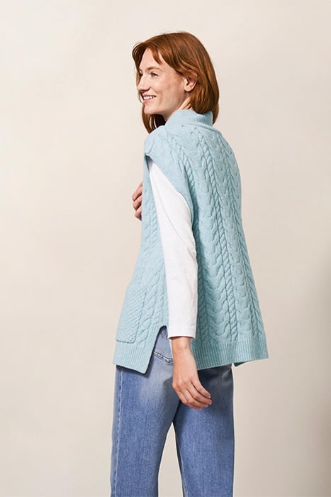 CHESTNUT CABLE POCKET PONCHO LIGHT BLUE 2