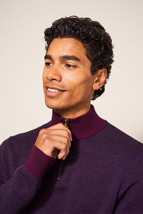 NEWPORT JACQUARD FUNNEL MID PLUM 5