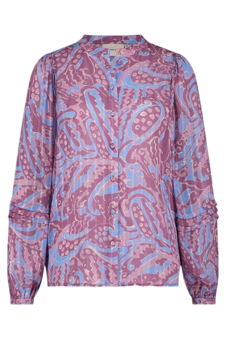 HOLLIE BLOUSE AUBERGINE/PINK MIRAG 2