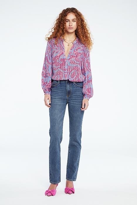 HOLLIE BLOUSE AUBERGINE/PINK MIRAG 3