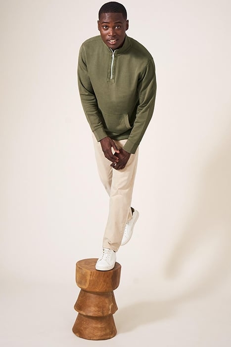 HILTON ZIP NECK KHAKI GREEN 3