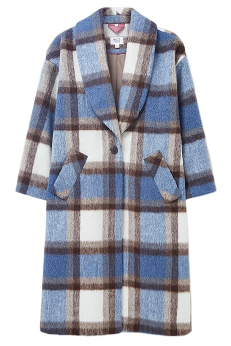 LARA CHECK COAT BLUE 2