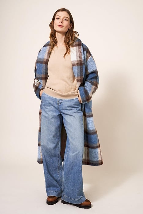 LARA CHECK COAT BLUE 3