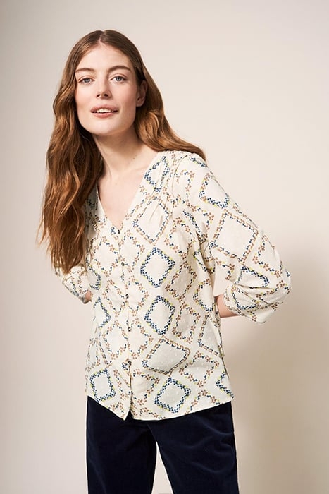 RAE COTTON TOP IVORY PRINTED 3