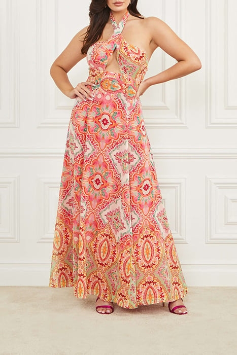 NORMANI HALTER MAXI DRESS TALITHA TILE PRINT 4