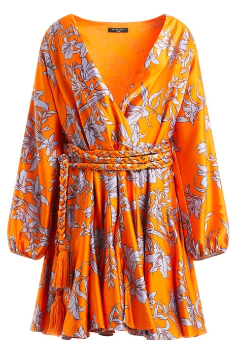 MAYA SURPLICE DRESS SUNBURST ORANGE 3