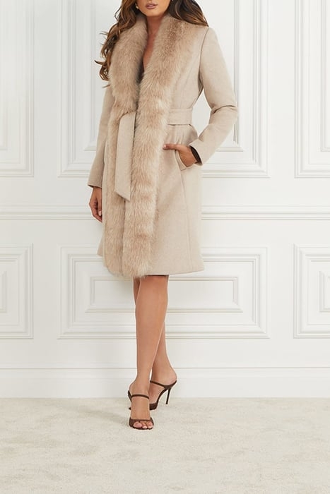 MARTINA COAT CEMENTO FAUX FUR MELANGE 5