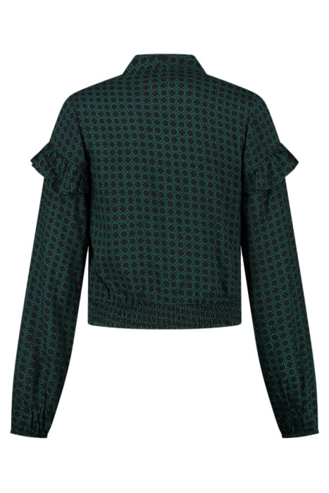 VANESSA BLOUSE BLACK/PETROL BLUE 2