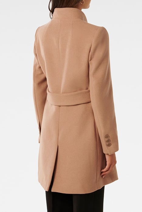 DEBBIE PETITE FUNNEL COLLAR COAT DARK CAMEL 2