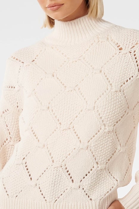 VERITY BOBBLE STITCH KNIT JUMPER PORCELAIN 6