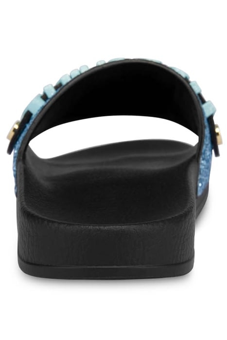LETTERING LOGO GLITTER POOL SLIDES BLACK 3