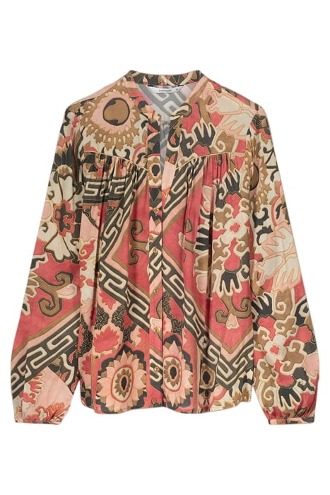 BLOUSE PATCHWORK VISCOSE ROUGE 4