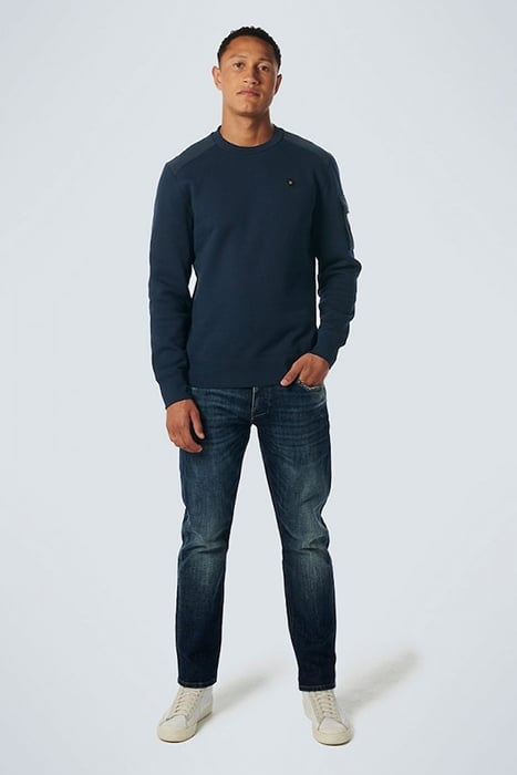 SWEATER CREWNECK WITH WOVEN CONTRAST NIGHT 3