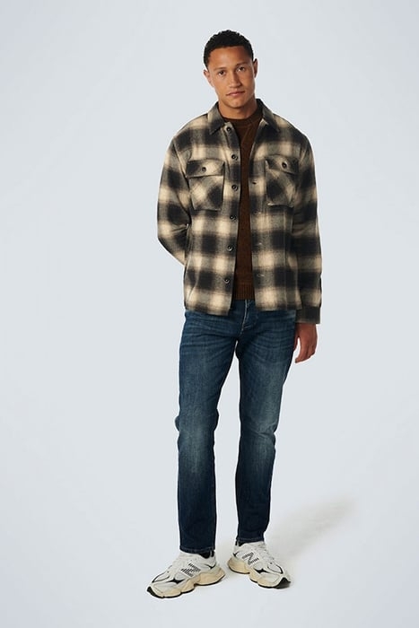 OVERSHIRT BUTTON CLOSURE CHECK STONE 3