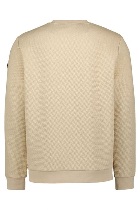 SWEATER CREWNECK DOUBLE LAYER JACQUARD STRETCH STONE 5