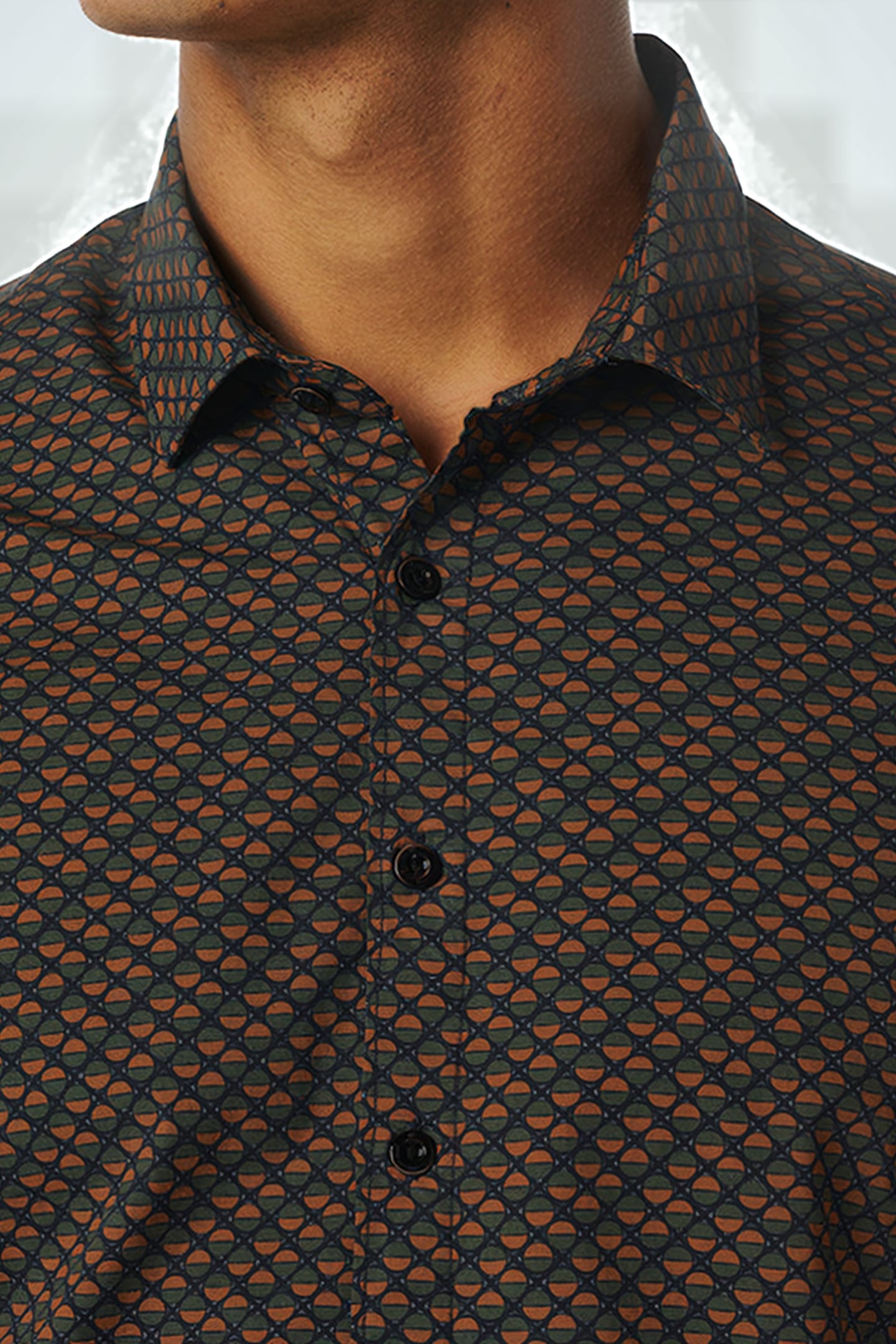 SHIRT STRETCH ALLOVER PRINTED CARAMEL 6
