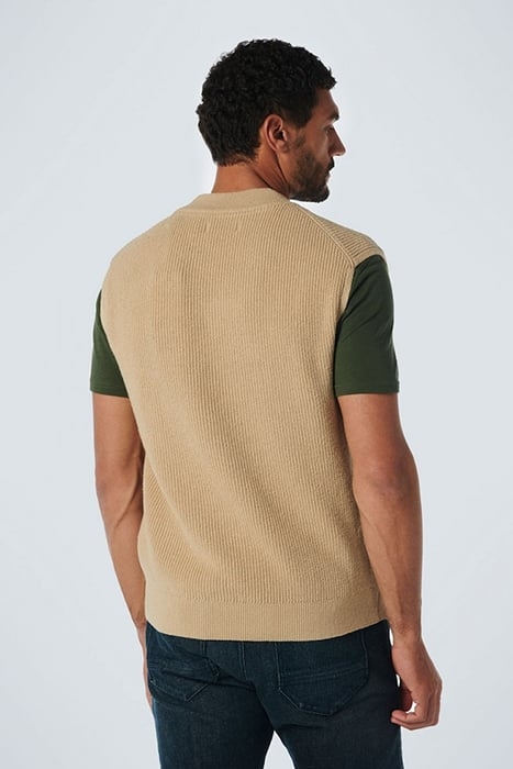 SPENCER V-NECK RELIEF RIB JACQUARD WITH WOOL STONE 2