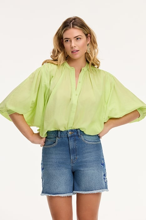 LADIES EVELYN BLOUSE LIME GREEN 1