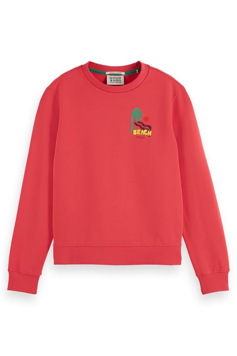 REGULAR FIT LEFT CHEST ARTWORK SWEATSHIRT FIERY ROSE 1