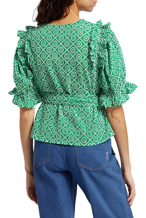 WRAP TOP WITH BRODERIE ANGLAISE GREEN BRODERIE ANGLAISE 2