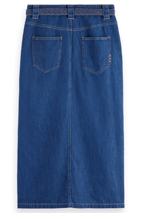SUMMERY SKIRT WITH BELT - WASHED INDIGO WASHED INDIGO 2