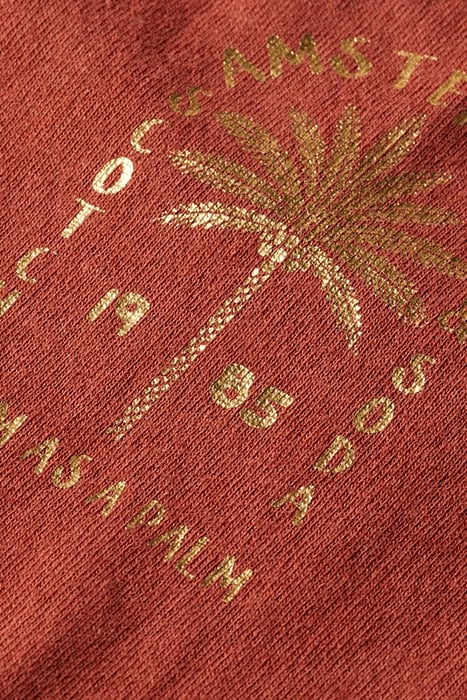 WASHED EMBROIDERED T-SHIRT TERRACOTTA 3
