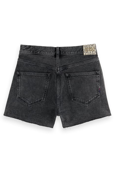 THE RAY 5 POCKET LOW RISE DENIM SHORT - WASHED BLACK WASHED 4